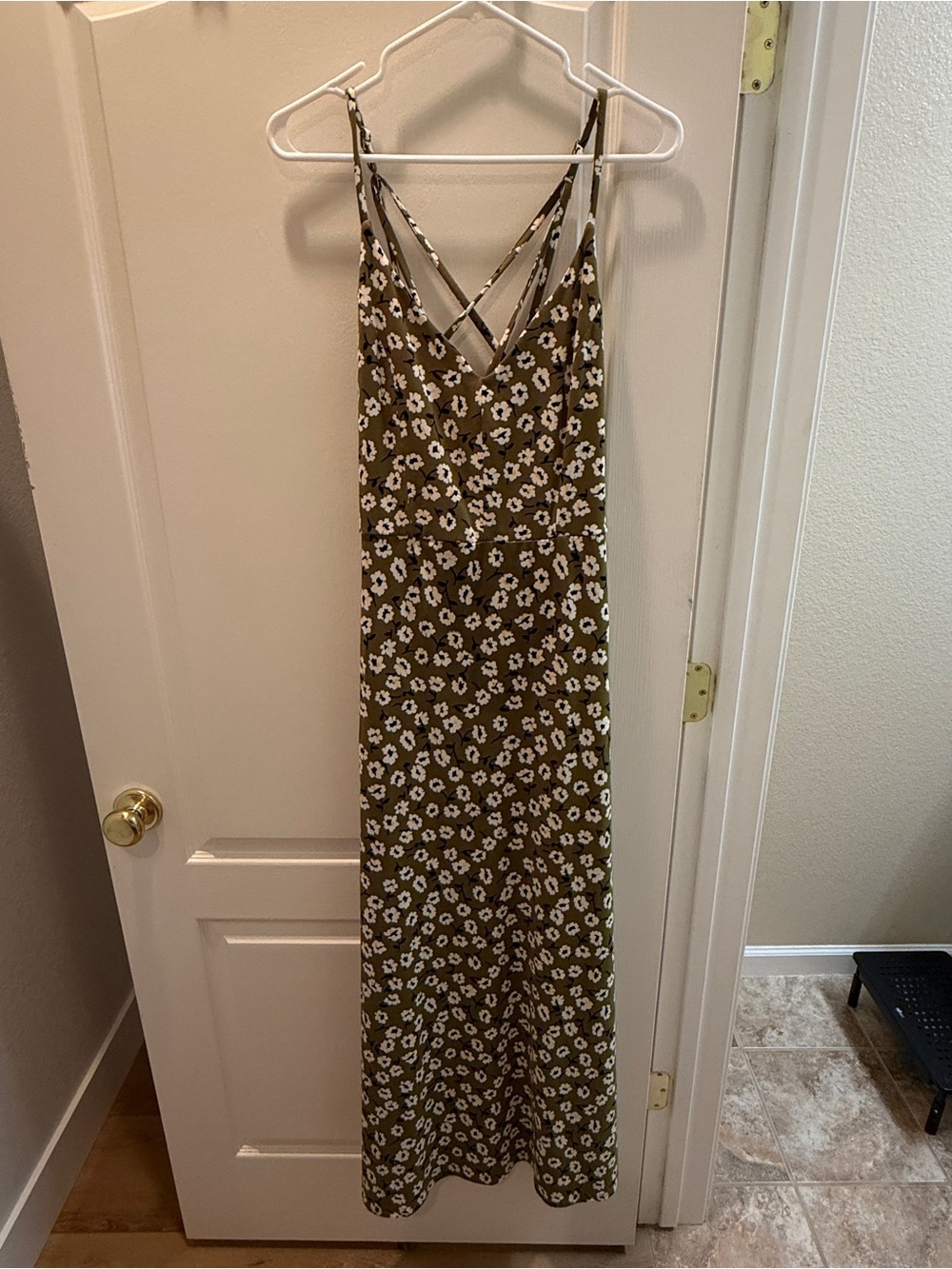 Market & Spruce Olive Green Floral Maxi Dress - Picture 2 of 9